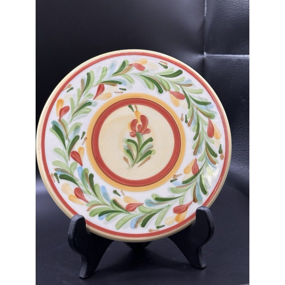 Southern Living Sienna Red‎ Garland Gail Pittman Pottery Trivet Plate 7.25”
